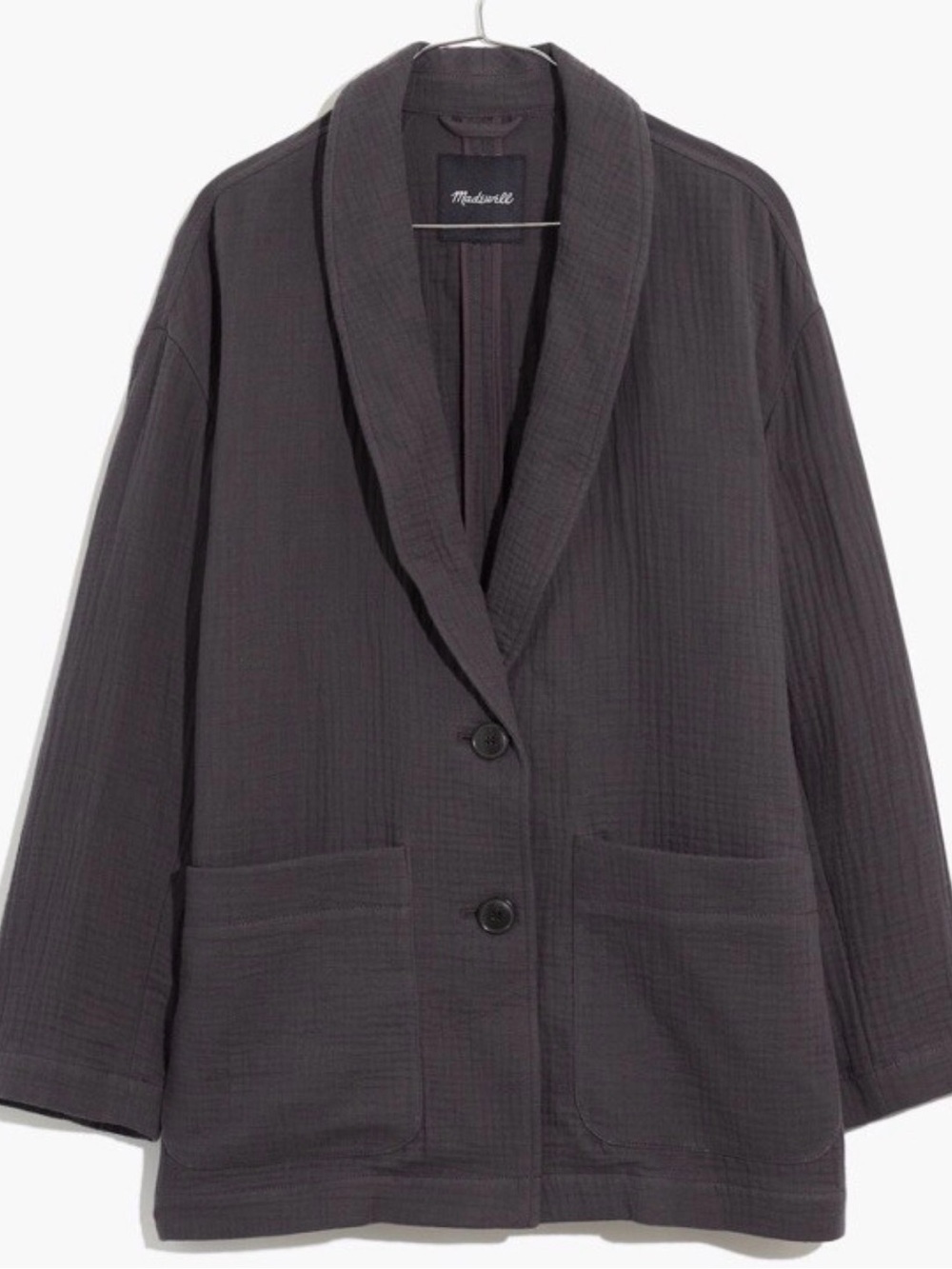 Madewell Dark Charcoal Shawl-Collar Blazer